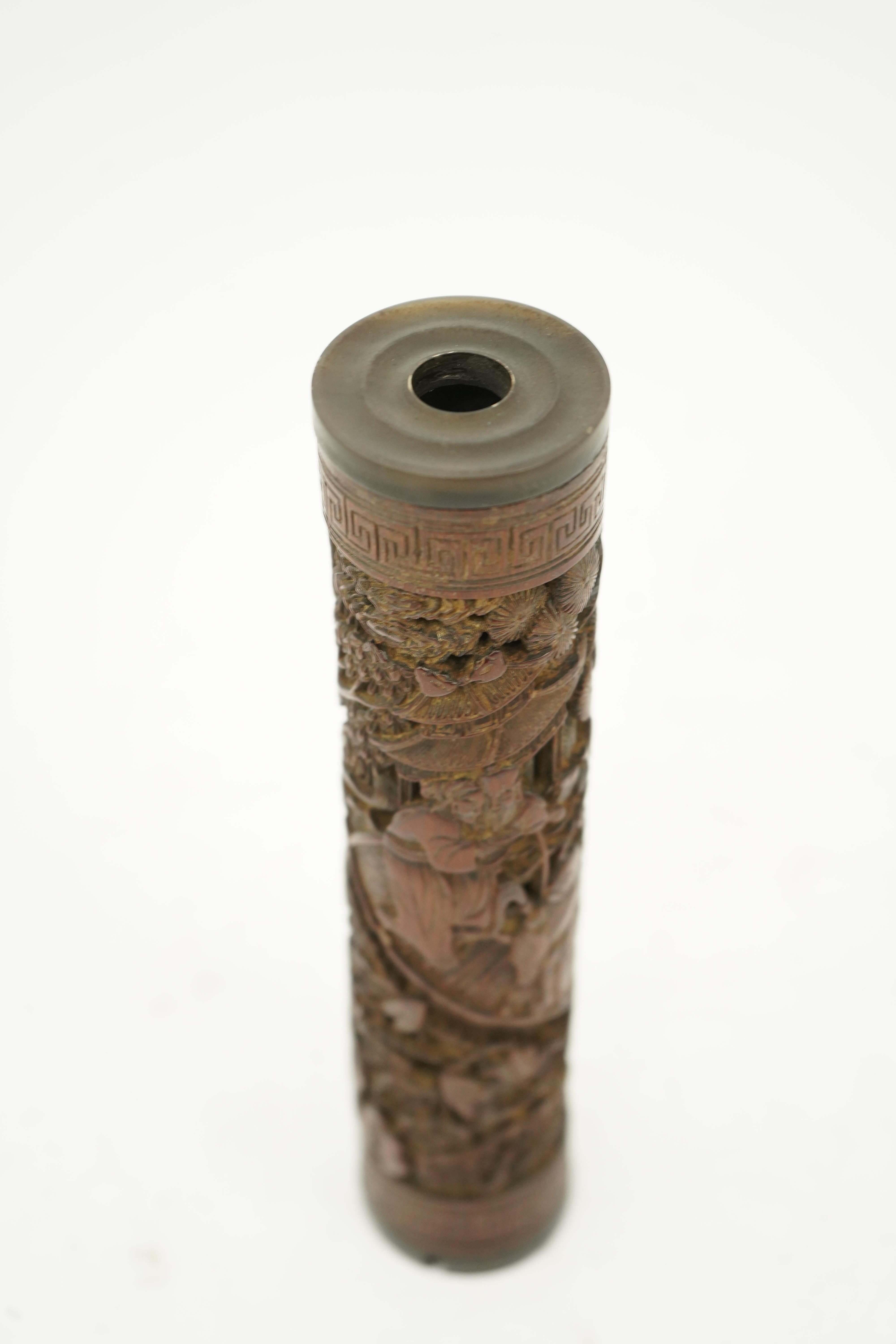 A Chinese reticulated bamboo perfume holder, 18th/19th century